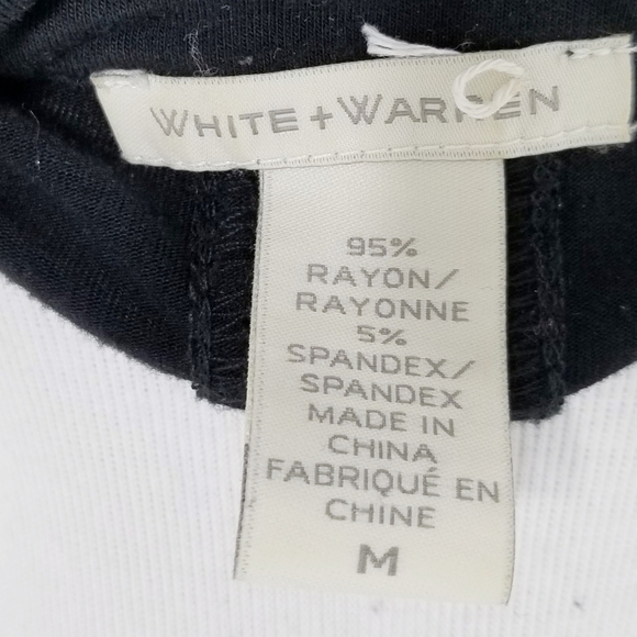 White + Warren black button up dress long sleeve medium - Picture 4 of 4